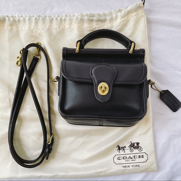 Coach Handbags - COACH VINTAGE Black MINI WINNIE CROSSBODY SATCHEL BAG 9023